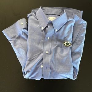 Cutter & Buck Green Bay Packers blue button down dress shirt size large